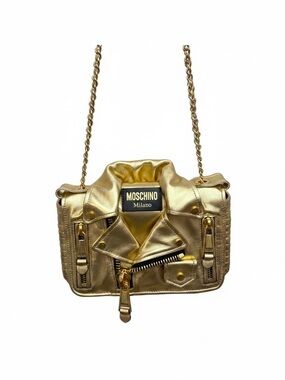Moschino Gold Jacket-Inspired Leather Crossbody Bag